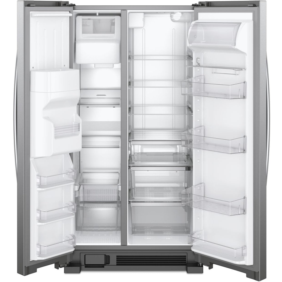 Whirlpool WRS325SDHZ 36 in. Side-by-Side Refrigerator - shown with doors open | Varouj Appliances