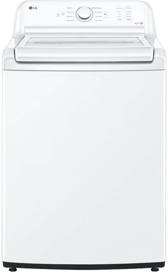 LG WT6100CW 4.3 cu. ft. top load washer in white, front view