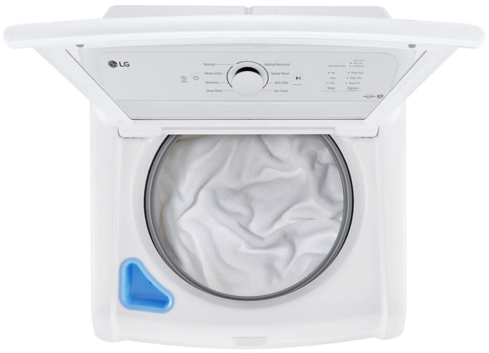 LG WT6100CW top load washer, control panel detail
