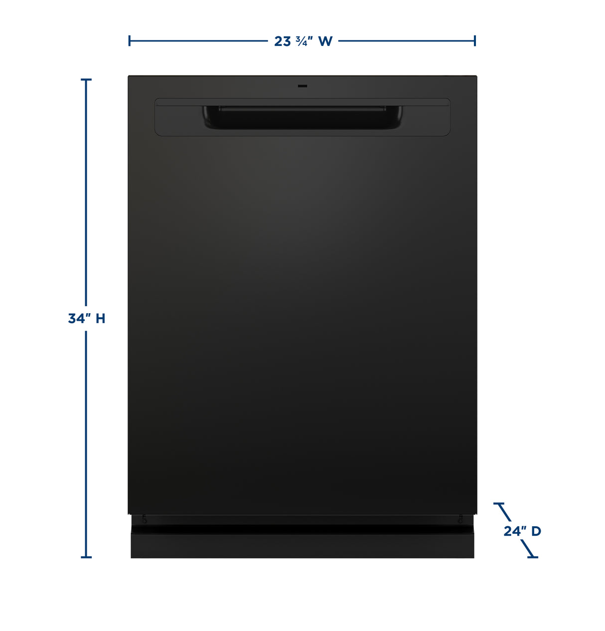 GE GDP670SGVBB - Top Control Dishwasher with Stainless Steel Interior, Sanitize Cycle, 45 dBa Sound Level, 3rd-Rack, Dry Boost & Pocket Handle - Black