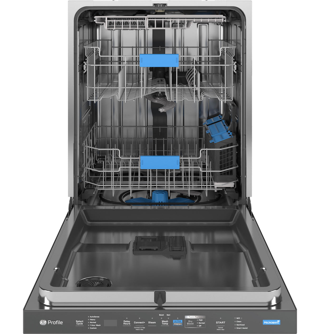 GE Profile 24" Smart UltraFresh Built-In Dishwasher with Microban Antimicrobial Technology, Deep Clean 3rd Rack, 42 dBA - Fingerprint Resistant Stainless Steel