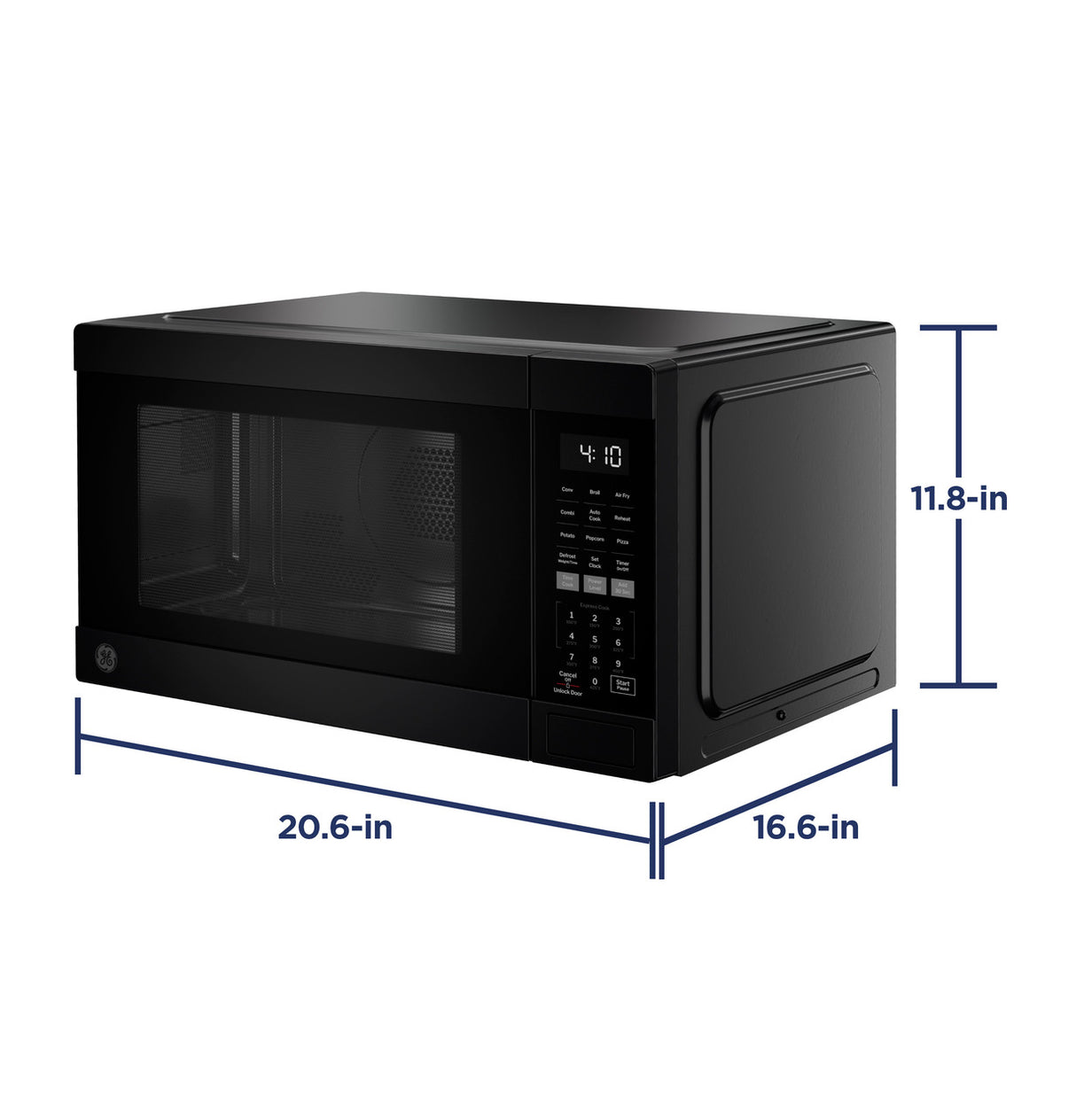 GE GCST10A1WBB countertop microwave - stainless steel interior