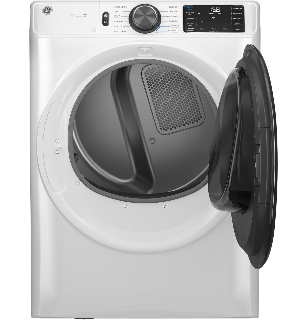 GE(R) ENERGY STAR(R) 7.8 cu. ft. Capacity Smart Front Load Gas Dryer with Steam and Sanitize Cycle - (GFD65GSSVWW)
