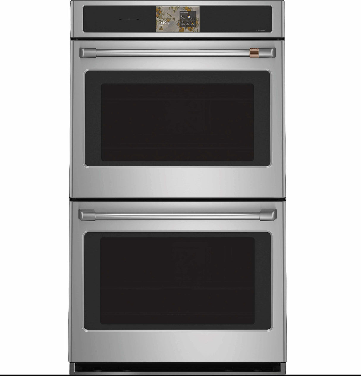 Café CTD90DP2ZS1 double wall oven with Brushed Stainless handle hardware