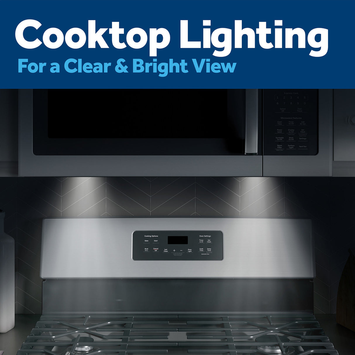 GE JVM6172SKSS cooktop lighting