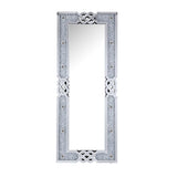 Noralie - 63" Rectangular Floor Mirror With Faux Diamonds - Mirrored