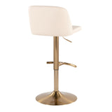 Toriano - Adjustable Barstool (Set of 2) - Gold Base