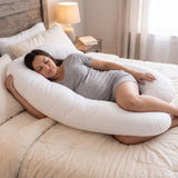 U - Shape Pregnancy Body Pillow For Side Sleeper Support - White