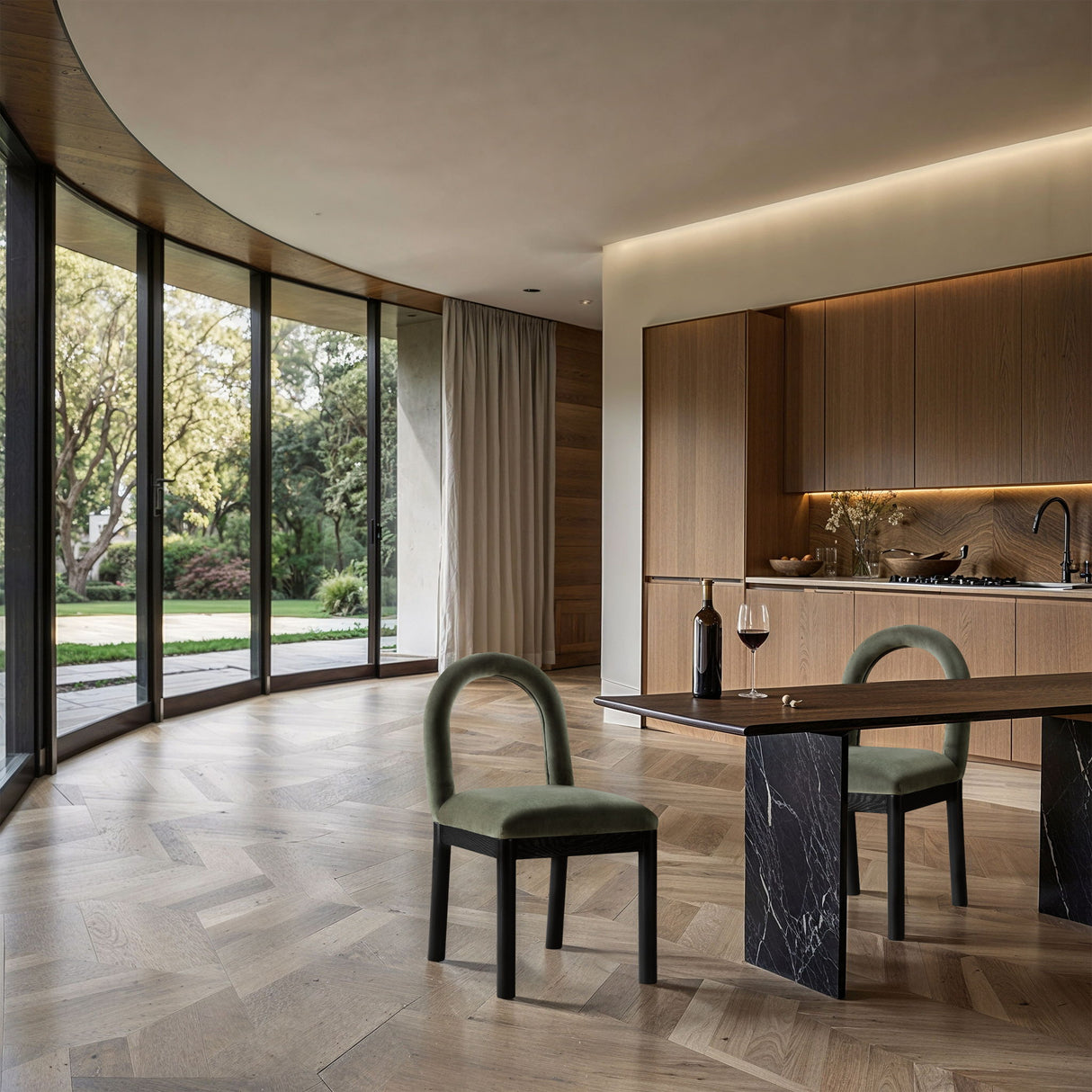 Conrad - Velvet Dining Chair With Black Legs