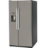 GE GSS25GMPES - 36 in. 25.3 cu. ft. Side by Side Refrigerator with Ice & Water Dispenser, Fingerprint Resistant - Slate