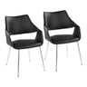 Curvo - High Back Upholstered Chair (Set of 2) - Chrome Metal Legs