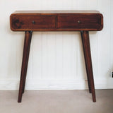 Curved Hallway Table - Chestnut