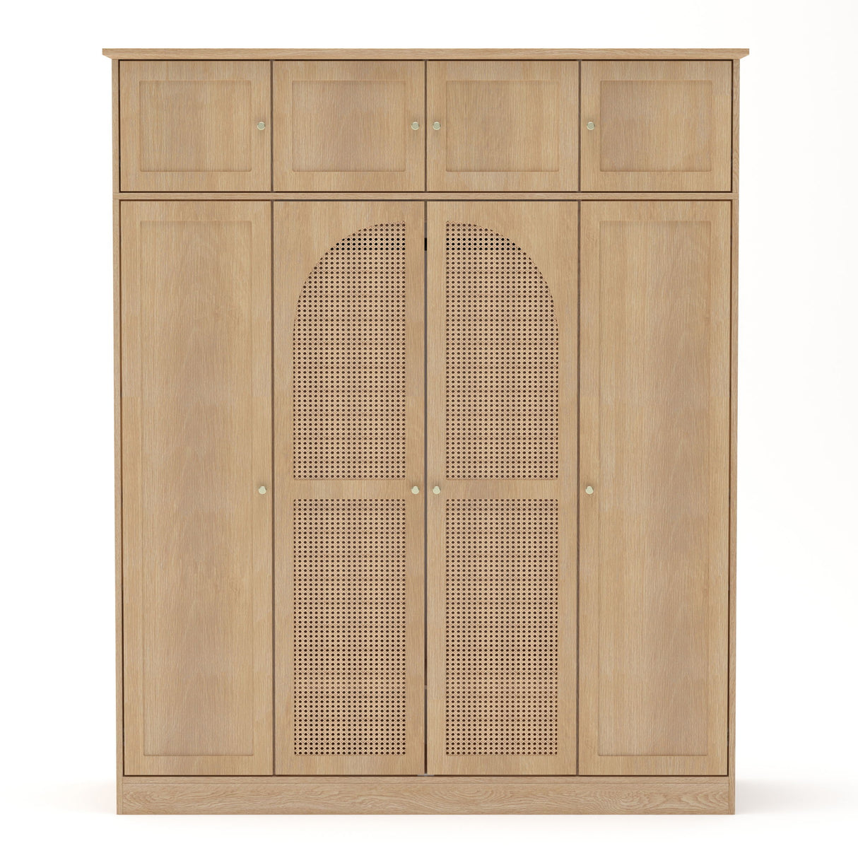 8 Door Armoire Wardrobe With Adjustable Shelves And Hanging Rod