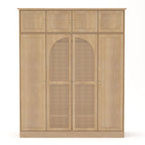 8 Door Armoire Wardrobe With Adjustable Shelves And Hanging Rod
