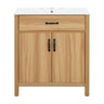 Bathroom Vanity With Flip Drawer, 2 Soft Close Doors, Adjustable Shelf And Ceramic Sink