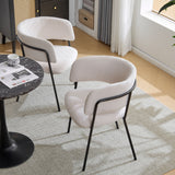 Modern Upholstered Arm Dining Chair Set