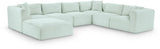 Shaggy - 7 Piece Modular U-Shaped Sectional With Ottoman