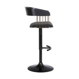 Larisa - Adjustable  Wood Bar Stool - Black