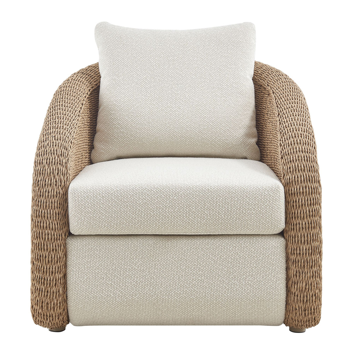 Pavilion - 2-Piece Powder Coated Metal Outdoor Conversation Set With Cushions - Boucle White / Natural