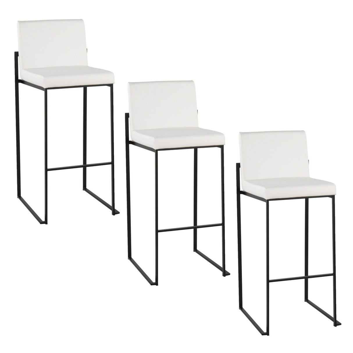 Fuji - High Back Barstool - Black Steel Legs