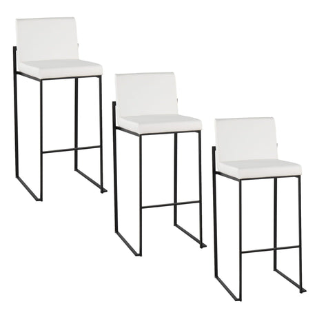Fuji - High Back Barstool - Black Steel Legs