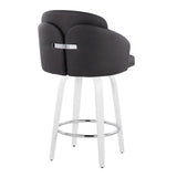 Cinch - Contemporary Fixed-Height Swivel Counter Stool (Set of 2) - White Wood