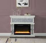 Noralie - 39" Fireplace - Mirrored & Faux Diamonds