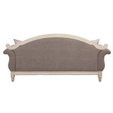 Florian - Sofa With 4 Pillows - Gray Fabric & Antique White