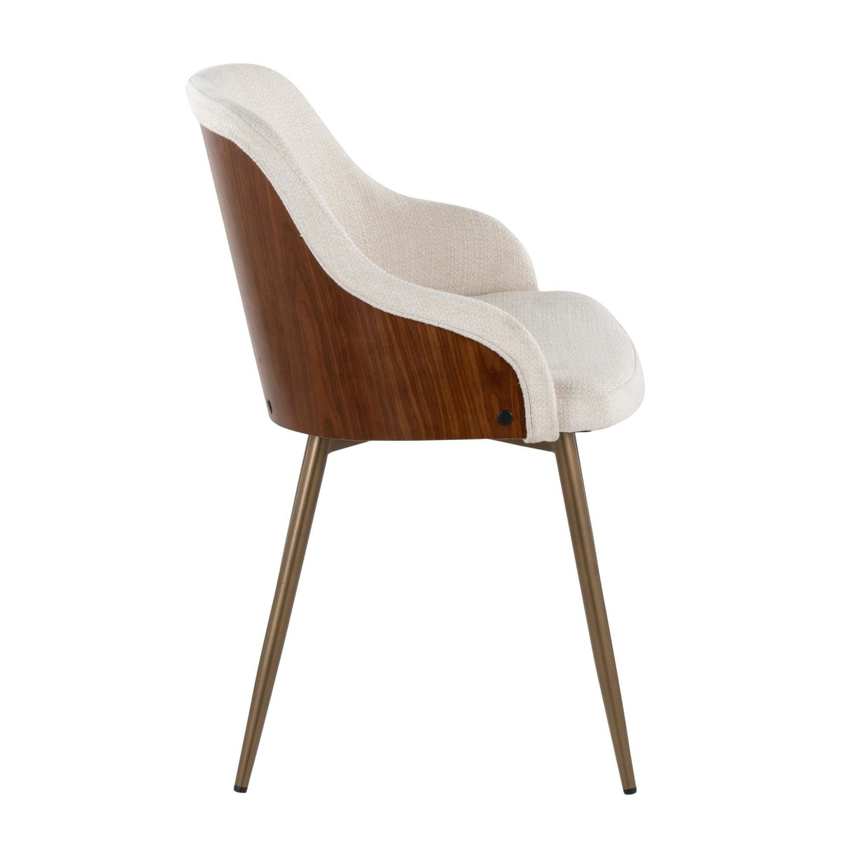 Bacci - Chair (Set of 2) - Antique Copper Metal, Walnut Wood