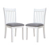 Modern Dining Chair, Wooden Back, Cushion Seats (Set of 2)