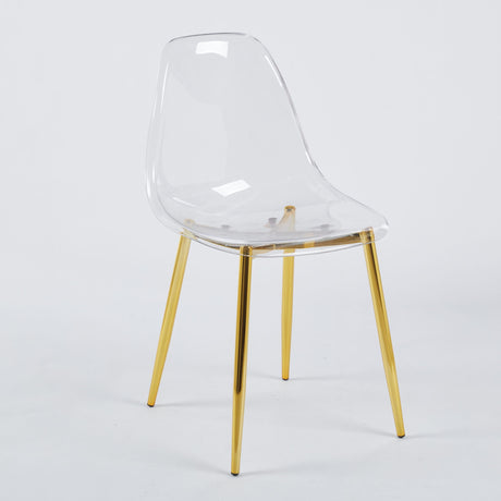 Transparent Plastic Seat Dining Chair (Set of 4)