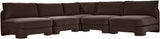 Hammond - Velvet Performance Fabric Upholstered 5 Piece Armless Sectional