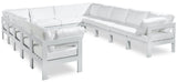 Nizuc - Outdoor Patio 12 Piece Modular Sectional With White Frame