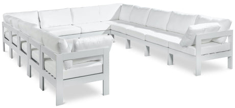 Nizuc - Outdoor Patio 12 Piece Modular Sectional With White Frame