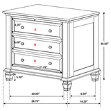 Cottage 3 Drawer Nightstand With Pull Out Tray - Cream White