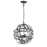 4 Light Galvanized Chandelier, Hanging Light Fixture With Adjustable Chain For Kitchen, Bulb Not Included - Gray