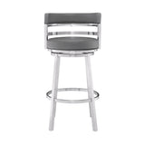 Titana - Swivel Faux Leather And Brushed Stainless Steel Bar Stool