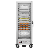33 in. Commercial Insulated Heated Holding/Proofing Cabinet with Wire Racks and Solid Door in Silver (KM-CHP36-WISS)