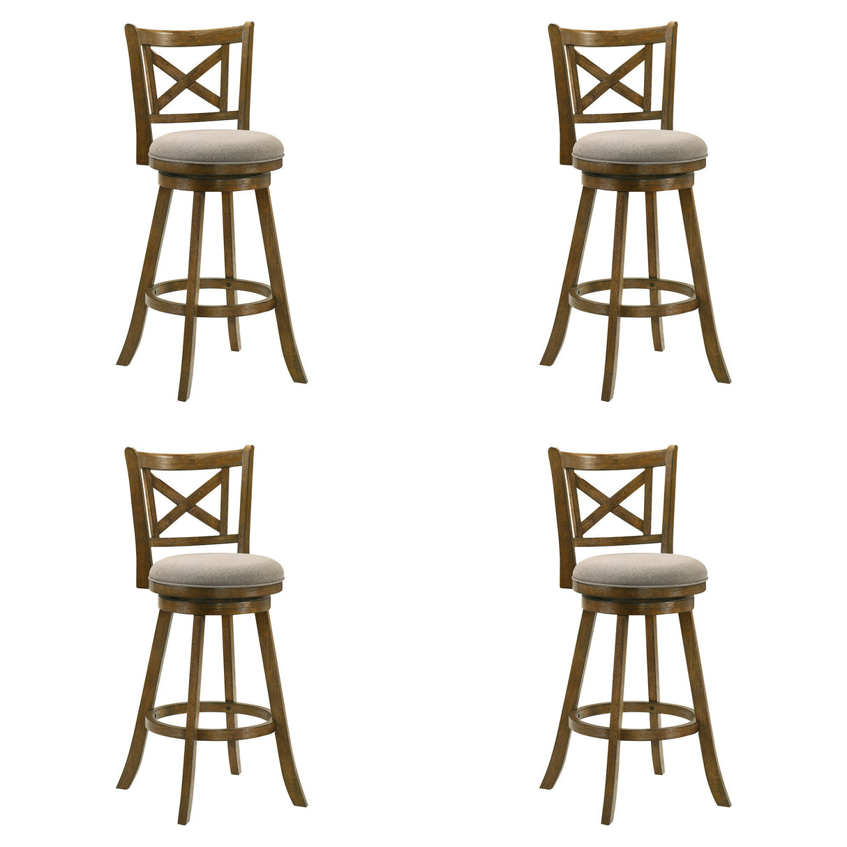 Kodi - Modern Farmhouse Swivel Wood Bar Height Kitchen Bar Stool