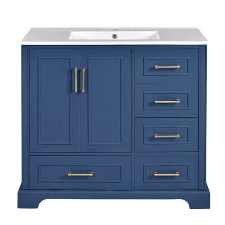 Traditional Bathroom Vanity With Soft Close Doors And Drawers