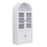 Tall Arched Top Storage Cabinet With 5 Tier Shelves, Soft Close Hinges