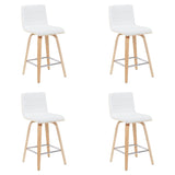 Vienna - Modern Counter Height Swivel Bar Stool - Patterned Oak Wood Frame