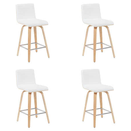 Vienna - Modern Counter Height Swivel Bar Stool - Patterned Oak Wood Frame