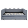 Gingham Daybed With USB Charging Port, Wave-Shaped Design