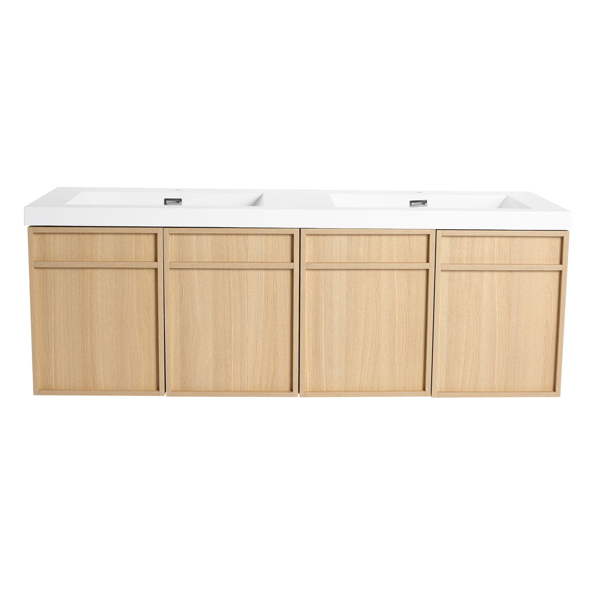 Wall-Mounted Bathroom Vanity With Resin Sink And Soft Closing Doors