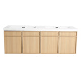 Wall-Mounted Bathroom Vanity With Resin Sink And Soft Closing Doors