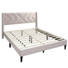 Elegant Bed With Upholstered Headboard, Platform Base