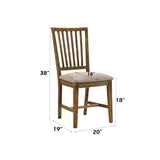 Wallace II - Side Chair (Set of 2) - Tan Linen & Weathered Oak