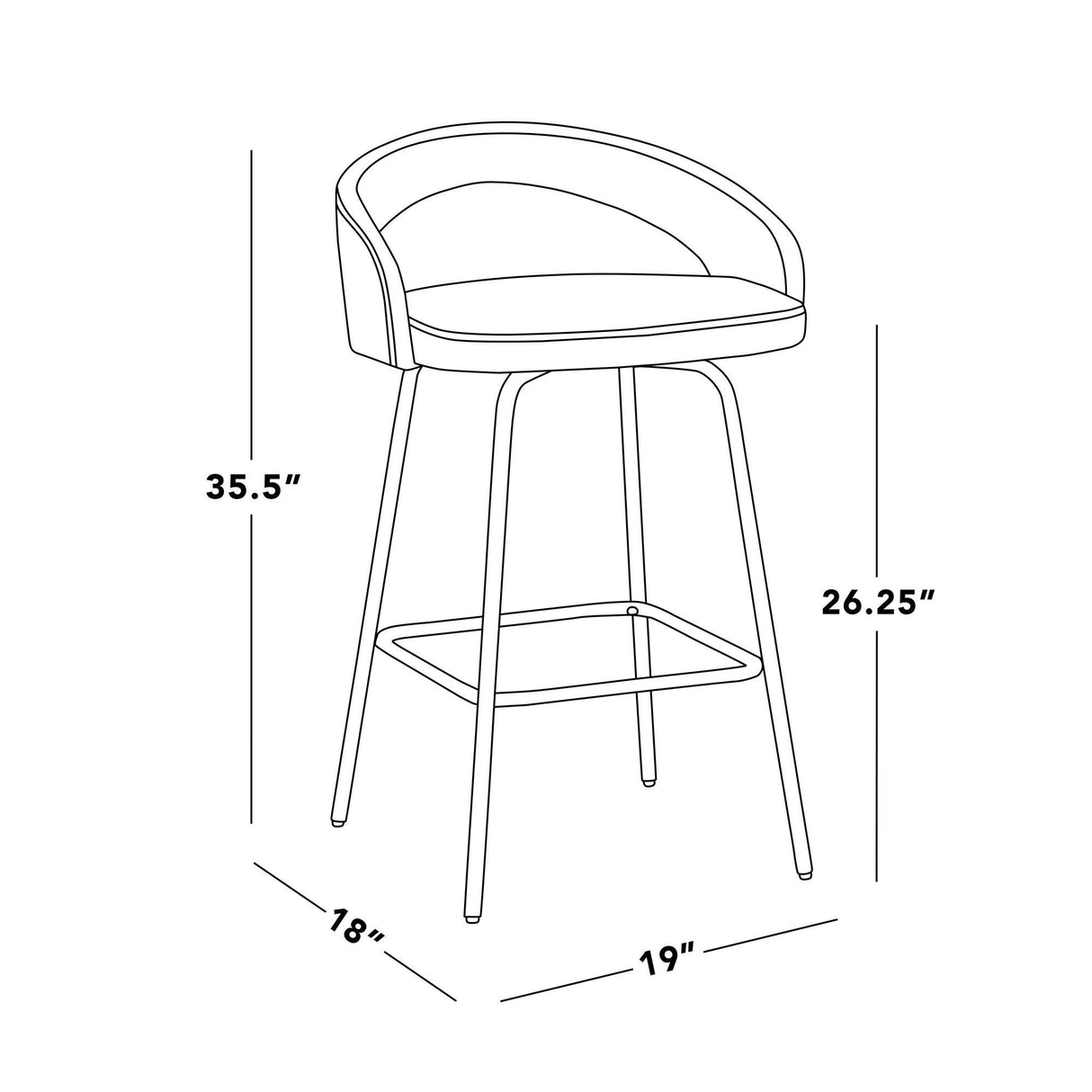 Grotto - Upholstered Fixed-Height Counter Stool - Black Metal