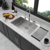 Drop In Kitchen Sink, 16 Gauge Stainless Steel, Single Bowl, Topmount Basin